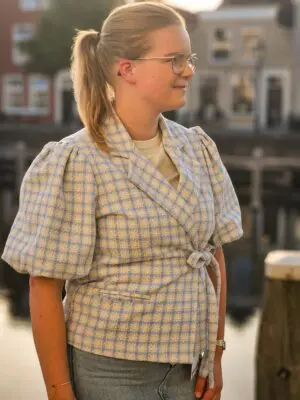 Kyra - blauw/wit jasje