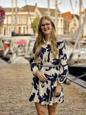 Apollo - jurk met blauwe details