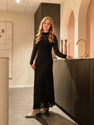 Luna - lange jurk zwart