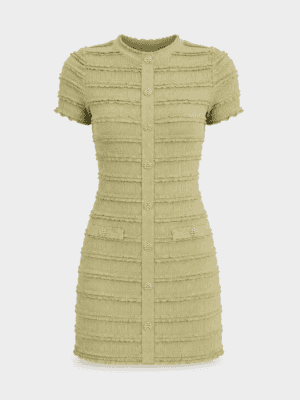 Elisabeth - groene jurk met knopen