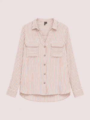 Bumpy - bruine blouse gestreept