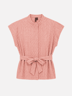 Nina - riemvest top rose