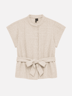 Nina - riemvest top beige