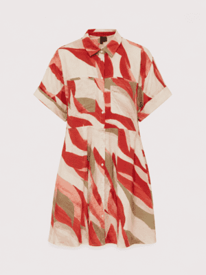Tyra - rood/beige jurk