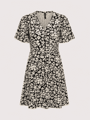 Malba - jurk zwart met bloemen