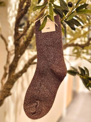 Sokken - bordeaux met glitters