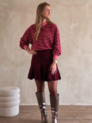 Susanne - gestreepte trui roze