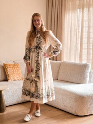 Anne - jurk met bloem details