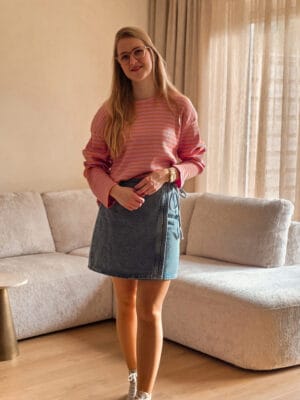 Loesje - sweater lila/oranje