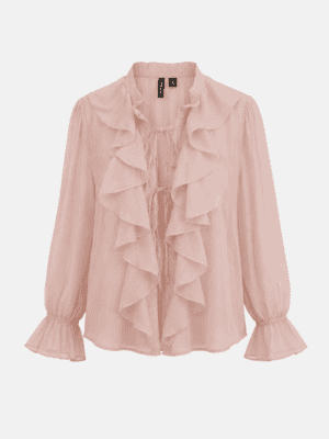Lynn - roze blouse met ruffles