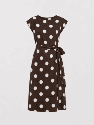Lovi - Bruine Polkadot jurk