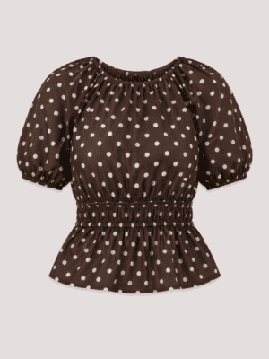 Nola - polkadot top bruin