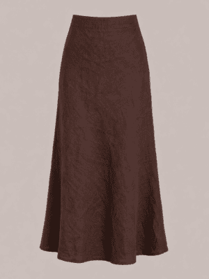 Yara - linnen rok bruin