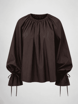 Elin - ballonblouse bruin