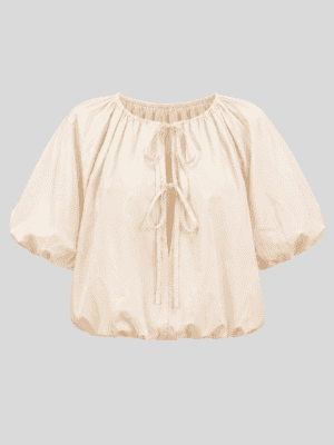 Elin - ballonblouse beige